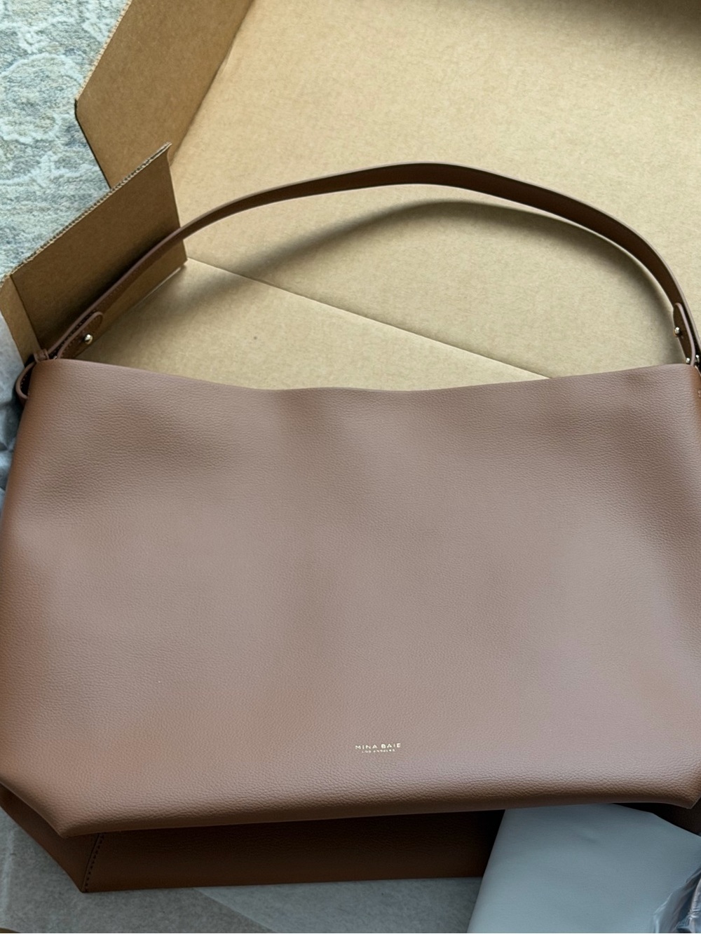 Mina Baie Women's Brown Vegan Leather Harlow Bag